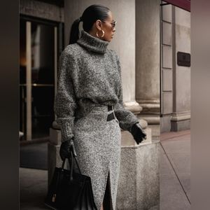 JLUXLABEL GREY BEGINNINGS SWEATER KNIT TURTLENECK